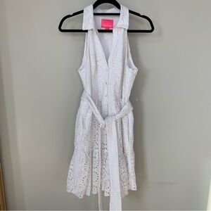 Lilly Pulitzer Trisha Eyelet Shirtdress In Resort White Beach Size 10